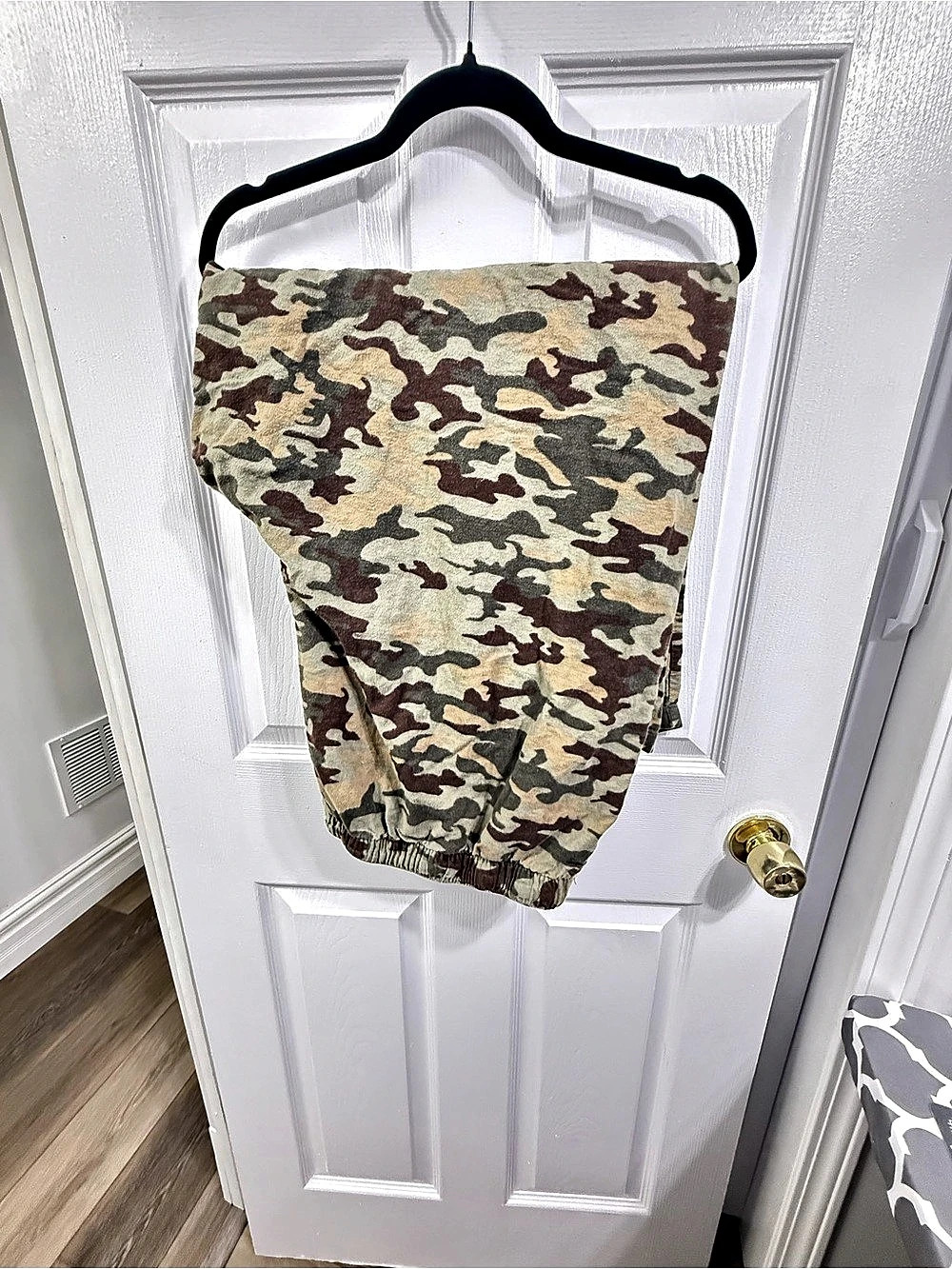 Joe Boxer Mens Flannel Camo Pants Green Brown Cotton Drawstring Size 3XL